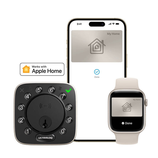 Ultraloq Bolt NFC Smart Lock with Apple Home Key and built-in WiFi, keyless entry deadbolt compatible with iPhone and Apple Watch for secure smart home access.