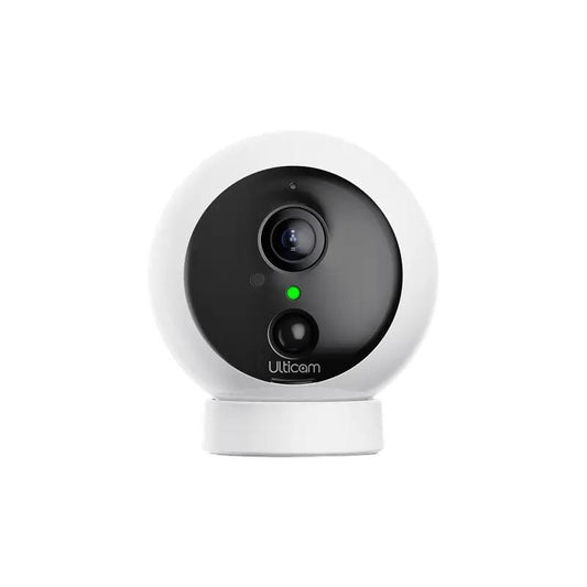 Ulticam Dot 2K UHD Wireless Security Camera Kit – Smart WiFi indoor/outdoor camera with AI motion detection and night vision, front view.