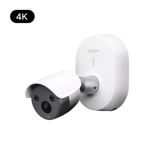 Ulticam IQ 4K UHD Smart Security Camera – compact indoor and outdoor WiFi surveillance camera with AI motion detection and night vision.