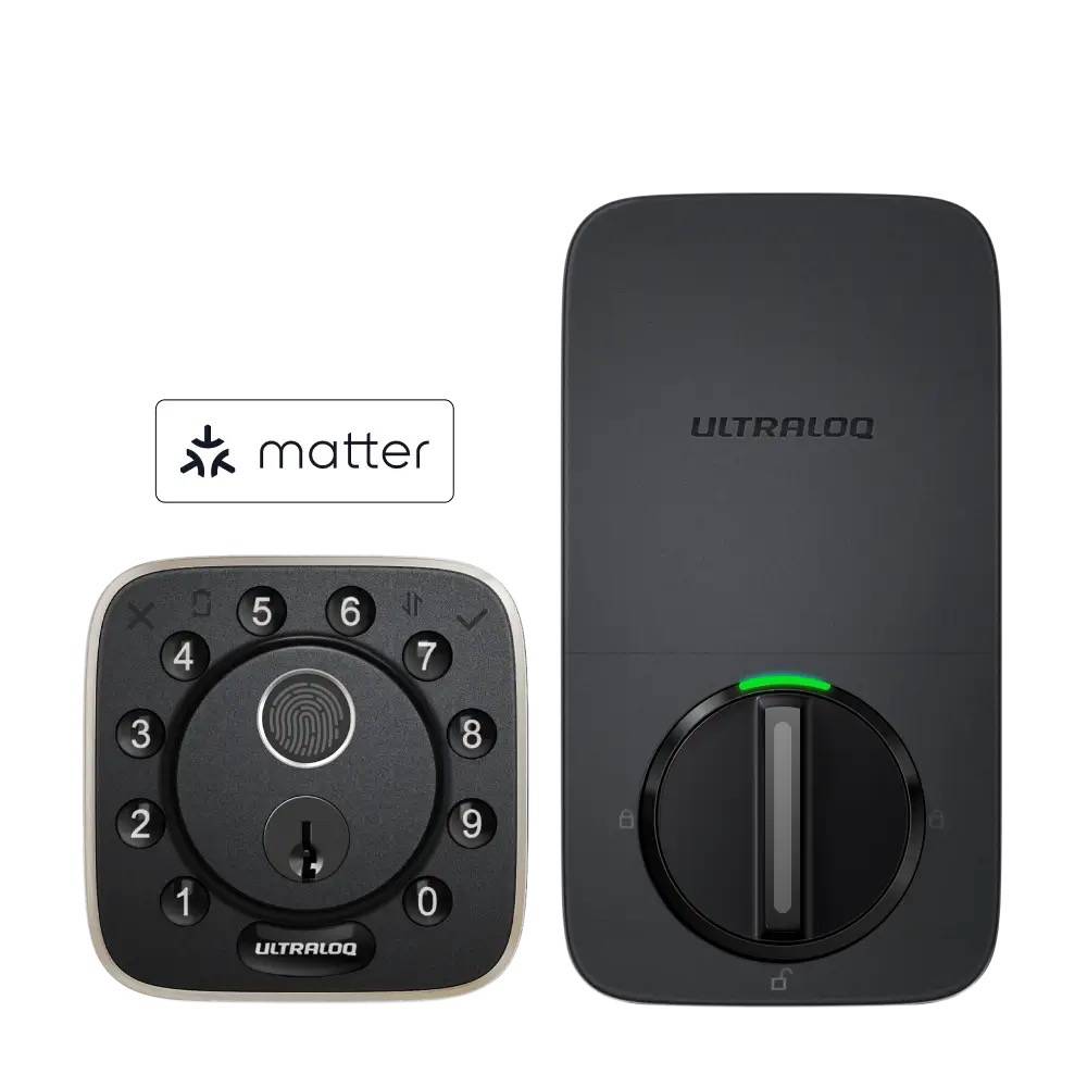 Ultraloq Bolt Fingerprint Matter Smart Lock – keyless entry deadbolt with biometric fingerprint ID, WiFi connectivity, and smart home integration.